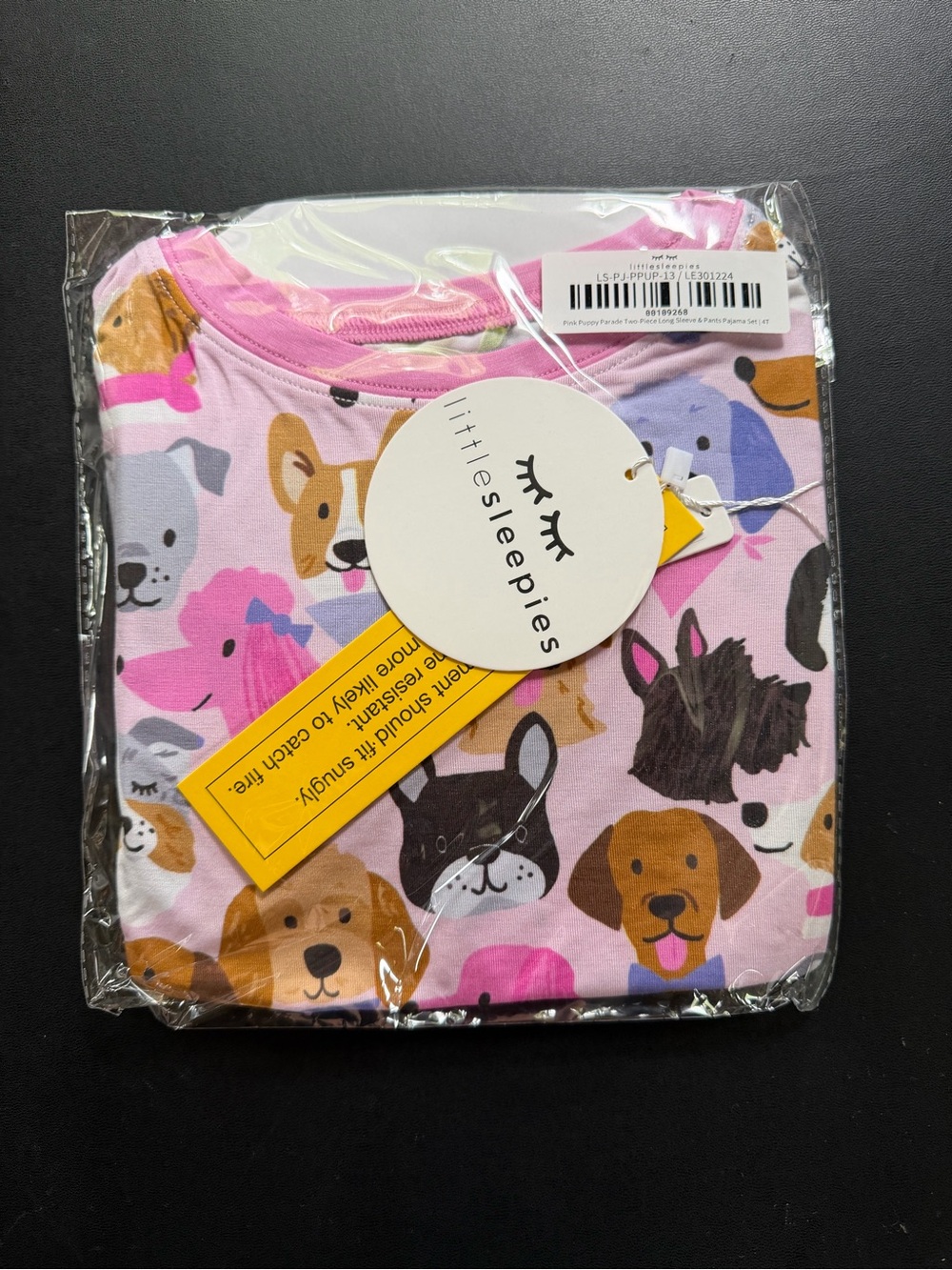 NWT Little Sleepies Pink Puppy Parade Two-Piece Pajama Set 4T